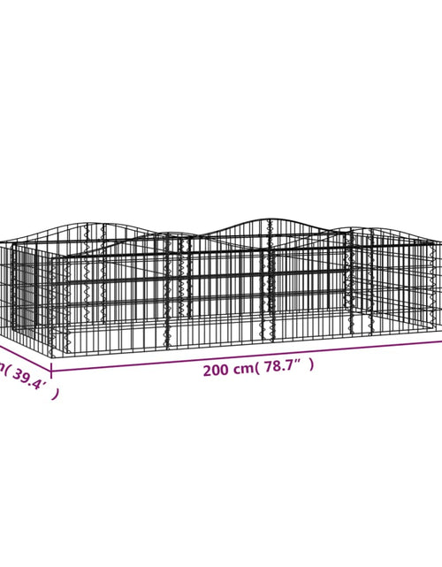 Загрузите изображение в средство просмотра галереи, Strat înălțat cu gabion arcuit, 200x100x50 cm, fier galvanizat
