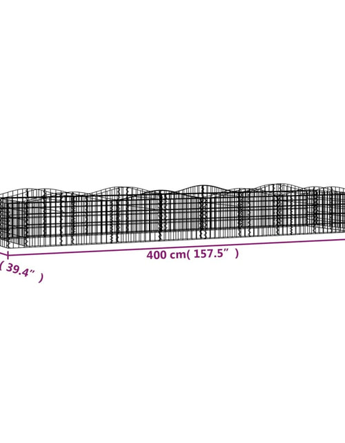 Încărcați imaginea în vizualizatorul Galerie, Strat înălțat cu gabion arcuit, 400x100x50 cm, fier galvanizat
