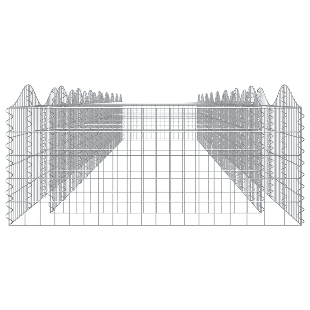 Strat înălțat cu gabion arcuit, 800x100x50 cm, fier galvanizat