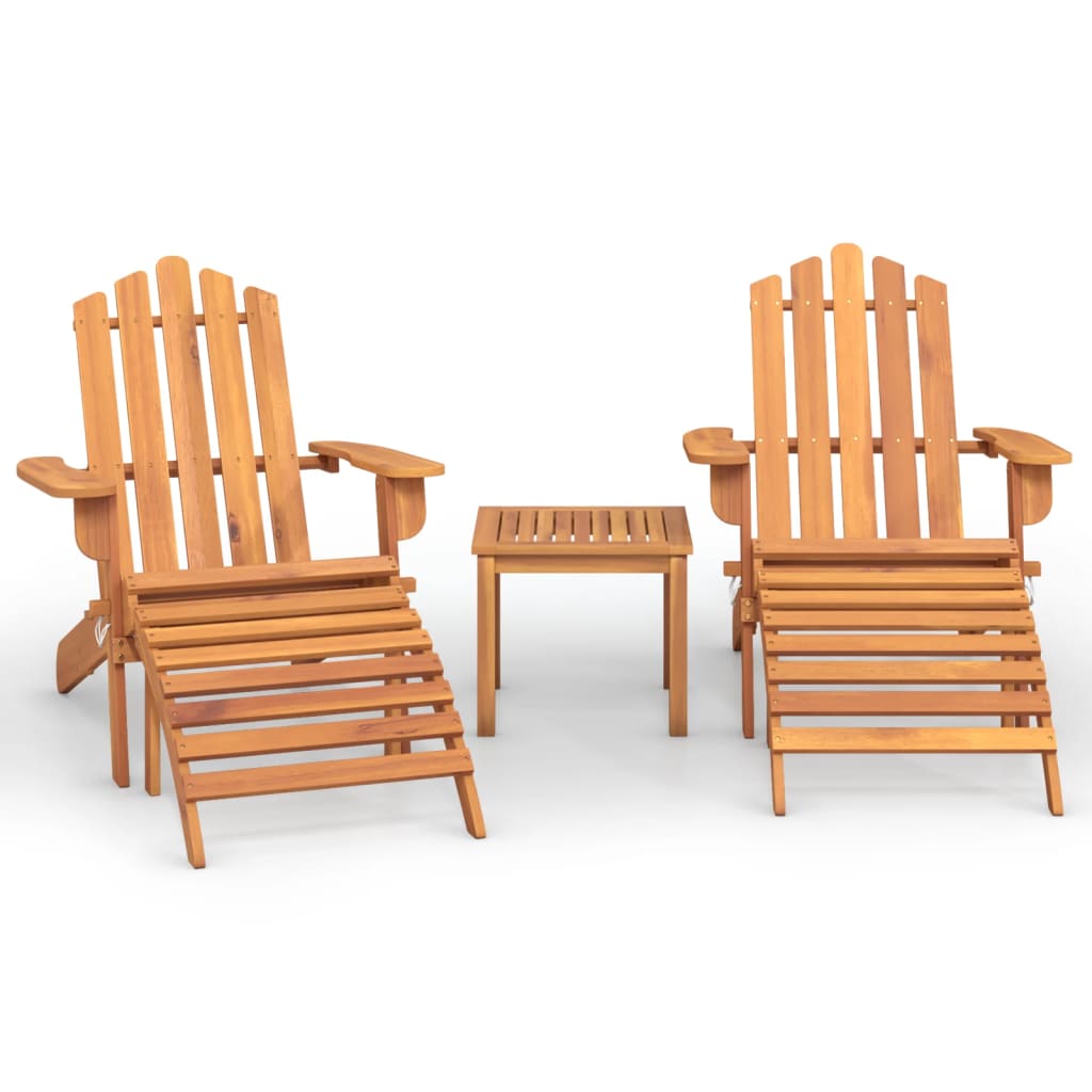 Set mobilier de grădină Adirondack, 3 piese, lemn masiv acacia