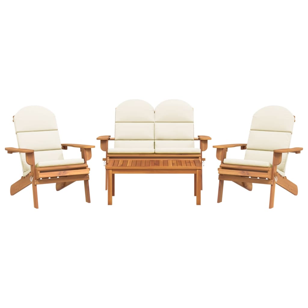 Set mobilier de grădină Adirondack, 4 piese, lemn masiv acacia