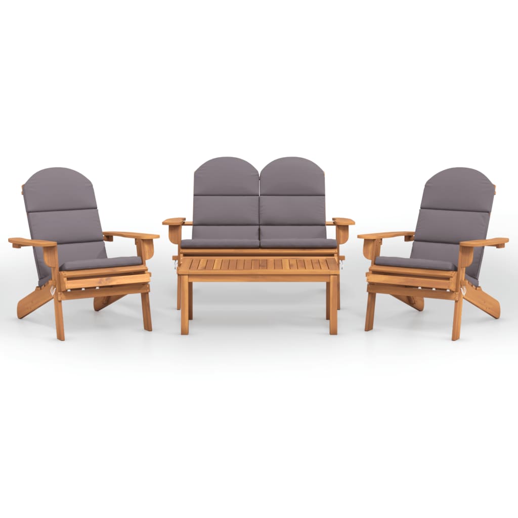 Set mobilier de grădină Adirondack, 4 piese, lemn masiv acacia