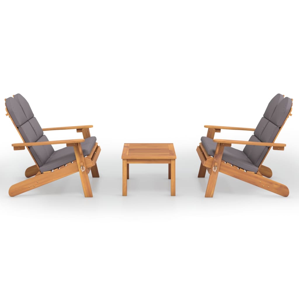 Set mobilier de grădină Adirondack, 3 piese, lemn masiv acacia