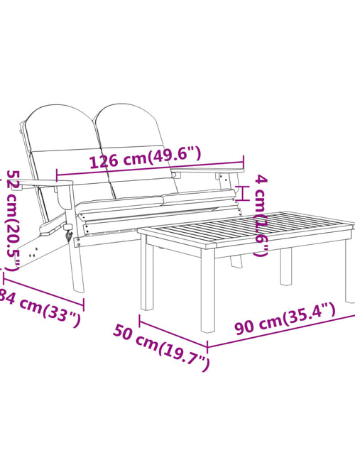 Încărcați imaginea în vizualizatorul Galerie, Set mobilier de grădină Adirondack, 3 piese, lemn masiv acacia
