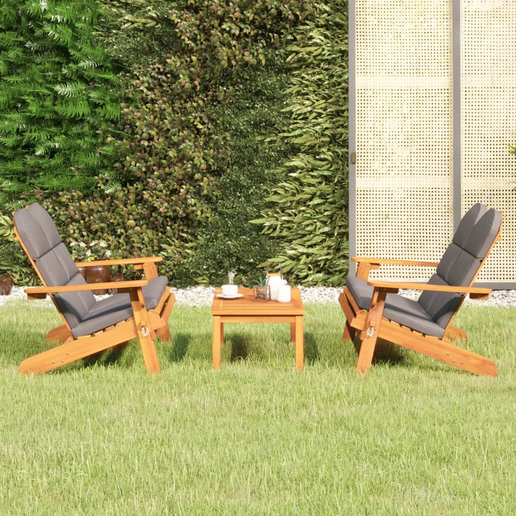 Set mobilier de grădină Adirondack, 3 piese, lemn masiv acacia