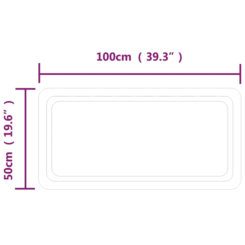 Oglinda de baie cu LED, 50x100 cm