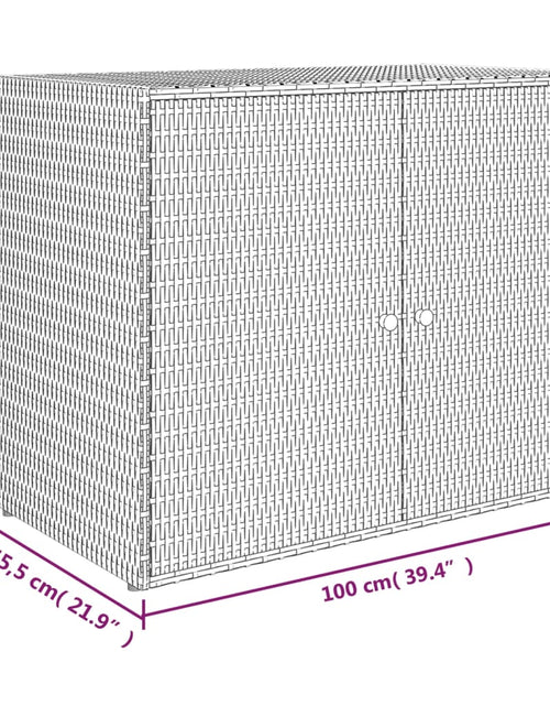 Загрузите изображение в средство просмотра галереи, Dulap de depozitare de grădină, gri, 100x55,5x80 cm, poliratan
