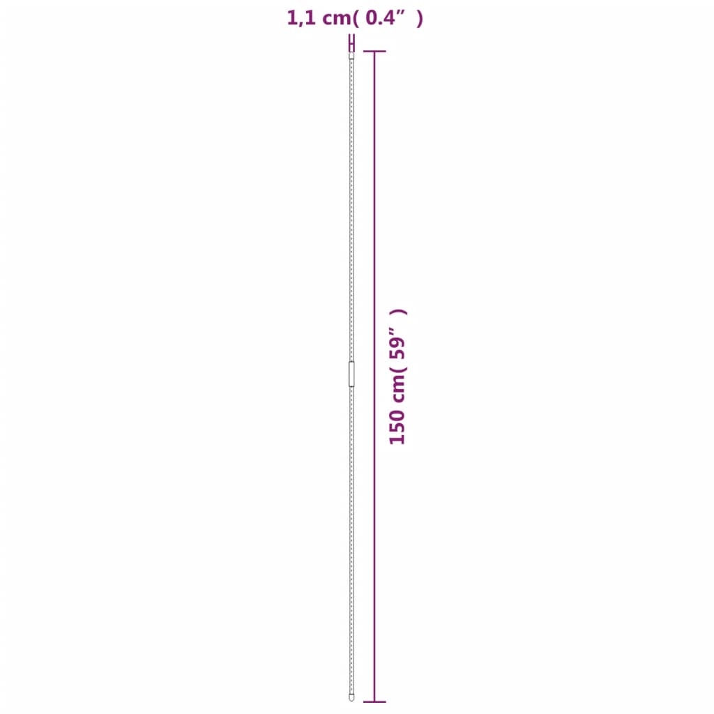 Țăruși pentru plante de grădină, 30 buc., verde, 150 cm, oțel