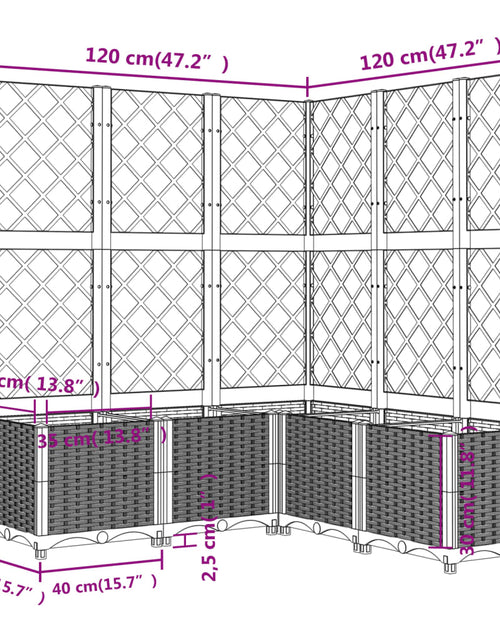 Încărcați imaginea în vizualizatorul Galerie, Jardinieră de grădină cu spalier, alb, 120x120x136 cm PP
