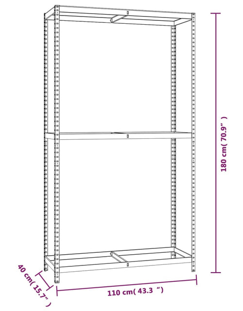 Загрузите изображение в средство просмотра галереи, Rafturi anvelope 2 niveluri 3 buc. argintiu 110x40x180 cm oțel
