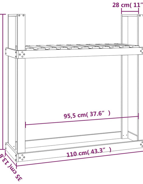 Încărcați imaginea în vizualizatorul Galerie, Rastel pentru lemne de foc, 110x35x108,5 cm, lemn masiv de pin
