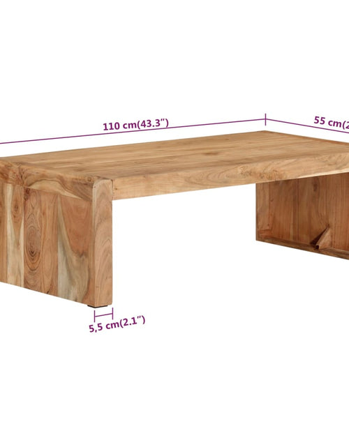 Загрузите изображение в средство просмотра галереи, Măsuță de cafea, 110x55x35 cm, lemn masiv de acacia
