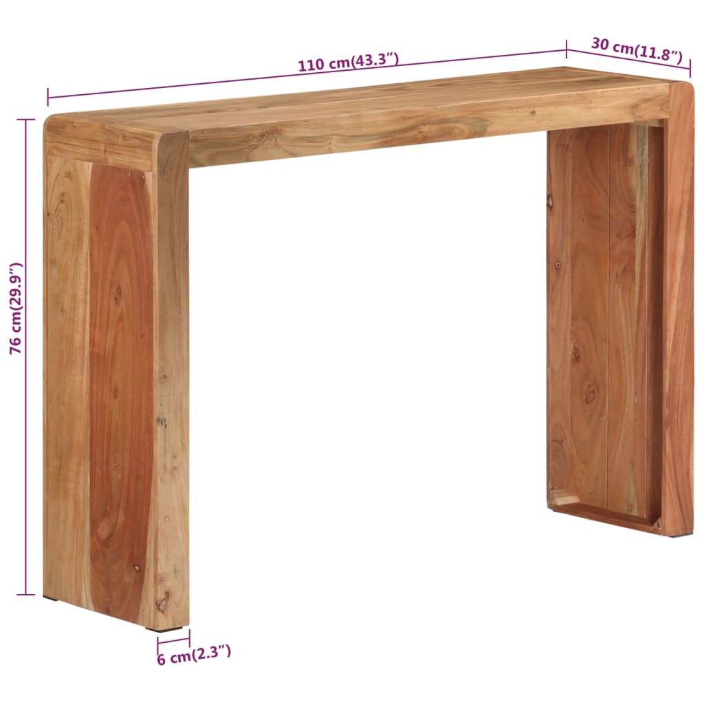 Masă consolă, 110x30x76 cm, lemn masiv de acacia