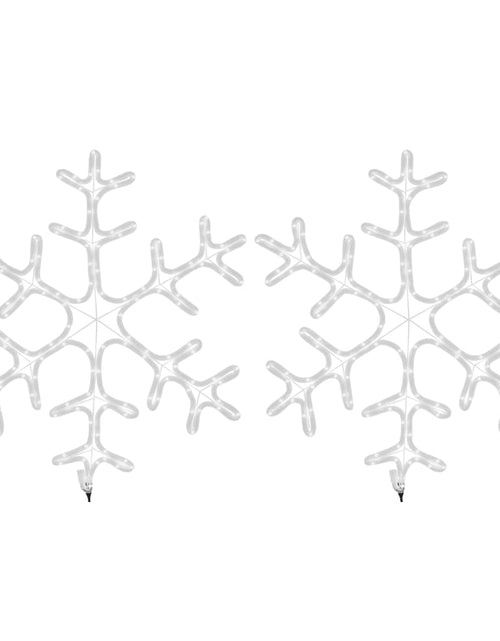 Încărcați imaginea în vizualizatorul Galerie, Figurină Fulg de Zăpadă de Crăciun LED 2 buc. alb cald 59x59 cm
