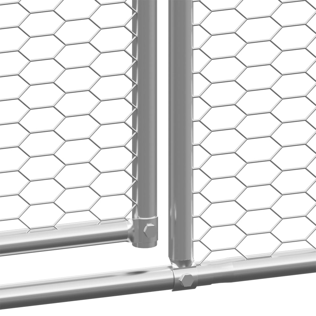 Coteț de păsări pentru exterior, 2x4x2 m, oțel galvanizat