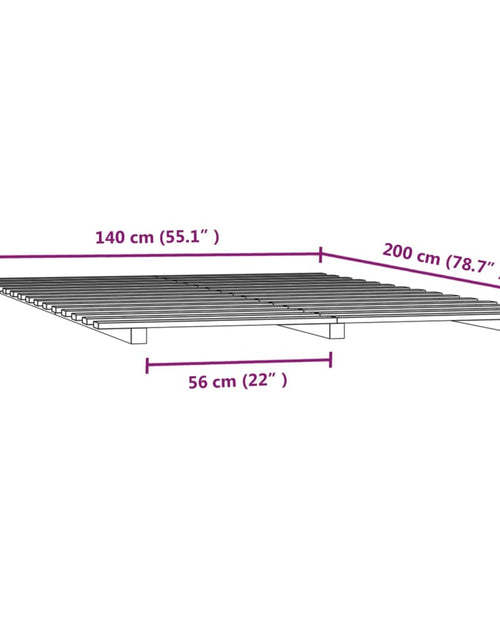 Загрузите изображение в средство просмотра галереи, Cadru de pat, alb, 140x200 cm, lemn masiv de pin
