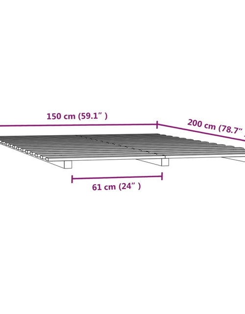Загрузите изображение в средство просмотра галереи, Cadru de pat, gri, 150x200 cm, lemn masiv de pin
