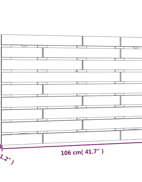 Încărcați imaginea în vizualizatorul Galerie, Tăblie de pat pentru perete, 106x3x63 cm, lemn masiv de pin
