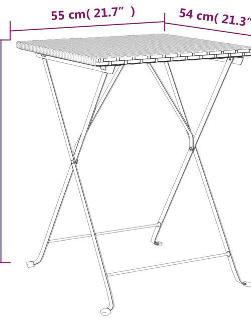 Încărcați imaginea în vizualizatorul Galerie, Masă de bistro pliabilă, maro, 55x54x71 cm, poliratan
