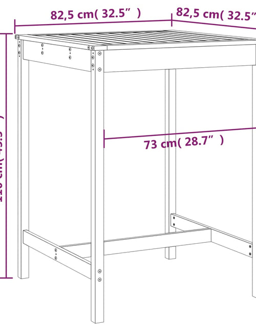 Încărcați imaginea în vizualizatorul Galerie, Măsuță de grădină, 82,5x82,5x110 cm, lemn masiv de pin
