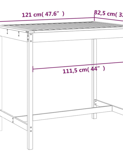 Încărcați imaginea în vizualizatorul Galerie, Măsuță de grădină, 121x82,5x110 cm, lemn masiv de pin
