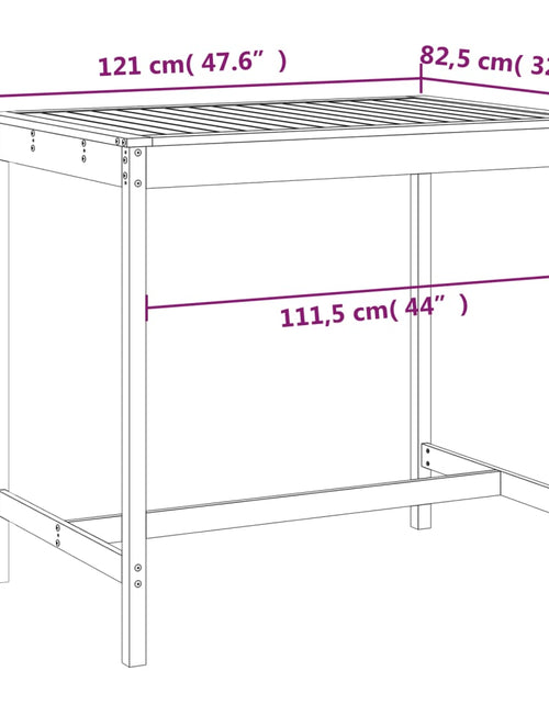Încărcați imaginea în vizualizatorul Galerie, Masă de grădină, 121x82,5x110 cm, lemn masiv Douglas
