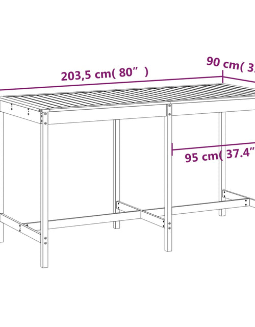 Încărcați imaginea în vizualizatorul Galerie, Masă de grădină, alb, 203,5x90x110 cm, lemn masiv de pin
