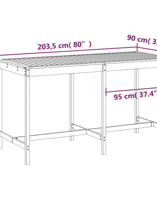 Încărcați imaginea în vizualizatorul Galerie, Masă de grădină, 203,5x90x110 cm, lemn masiv Douglas
