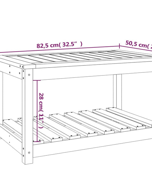 Încărcați imaginea în vizualizatorul Galerie, Măsuță de grădină, 82,5x50,5x45 cm, lemn masiv de pin
