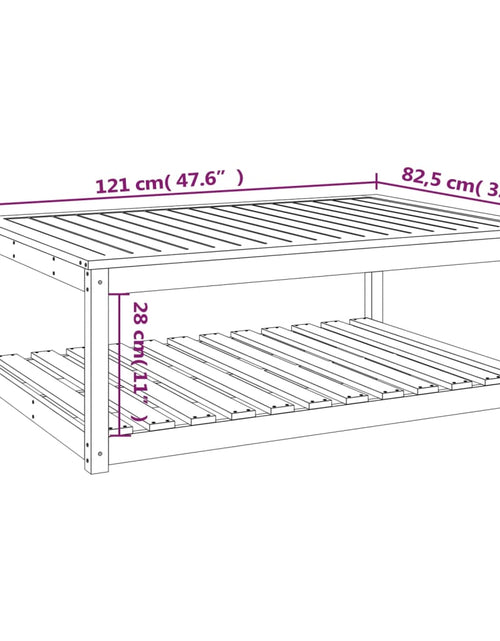 Încărcați imaginea în vizualizatorul Galerie, Masă de grădină, 121x82,5x45 cm, lemn masiv Douglas
