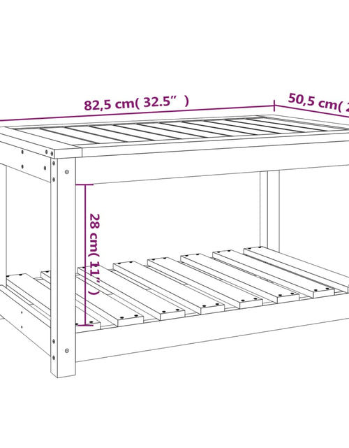 Încărcați imaginea în vizualizatorul Galerie, Măsuță de grădină, maro miere, 82,5x50,5x45 cm, lemn masiv pin
