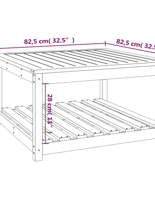 Încărcați imaginea în vizualizatorul Galerie, Măsuță de grădină, 82,5x82,5x45 cm, lemn masiv de pin
