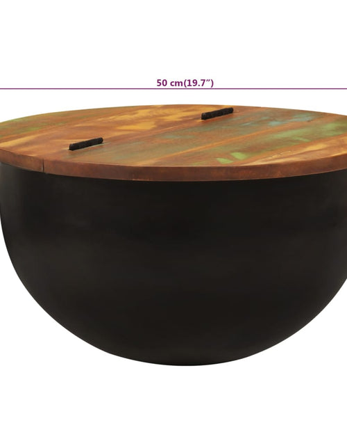Загрузите изображение в средство просмотра галереи, Măsuță de cafea, negru, 50x27 cm, lemn masiv reciclat
