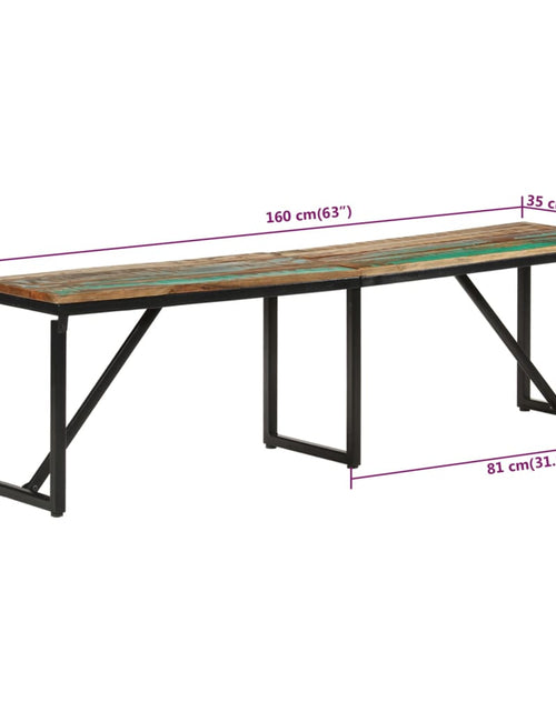 Încărcați imaginea în vizualizatorul Galerie, Bancă, 160x35x46 cm, lemn masiv reciclat
