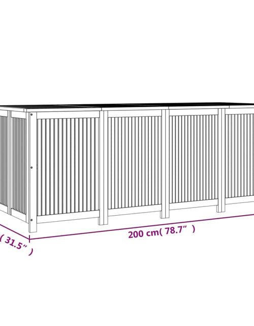 Загрузите изображение в средство просмотра галереи, Ladă depozitare grădină, 200x80x75 cm, lemn masiv de acacia
