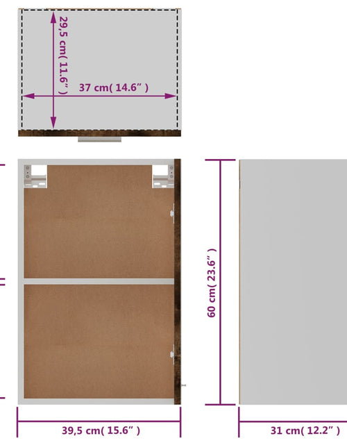 Загрузите изображение в средство просмотра галереи, Dulap suspendat, gri sonoma, 39,5x31x60 cm, lemn prelucrat
