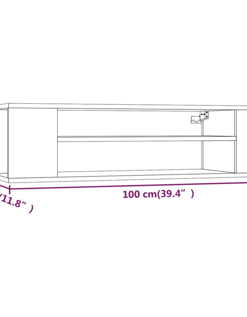 Încărcați imaginea în vizualizatorul Galerie, Dulap TV suspendat, gri sonoma, 100x30x26,5 cm, lemn prelucrat
