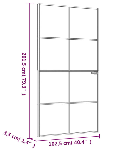 Загрузите изображение в средство просмотра галереи, Ușă de interior negru 102x201,5cm sticlă securiz./aluminiu slim
