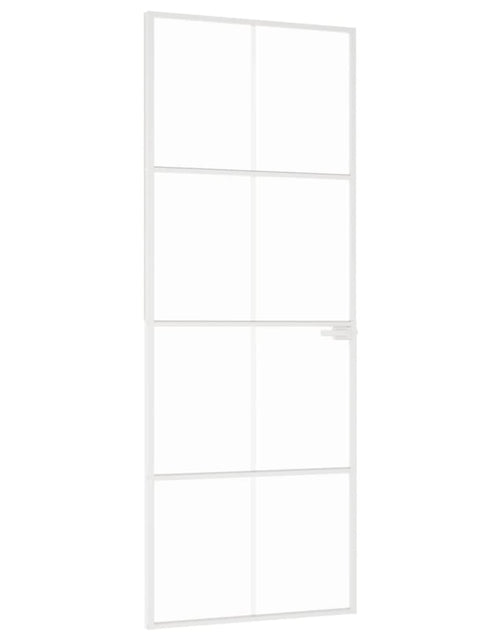 Încărcați imaginea în vizualizatorul Galerie, Ușă de interior alb 76x201,5 cm sticlă securiz. / aluminiu slim

