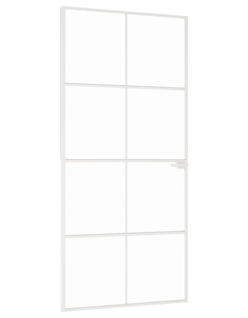 Загрузите изображение в средство просмотра галереи, Ușă de interior alb 93x201,5 cm sticlă securiz. / aluminiu slim
