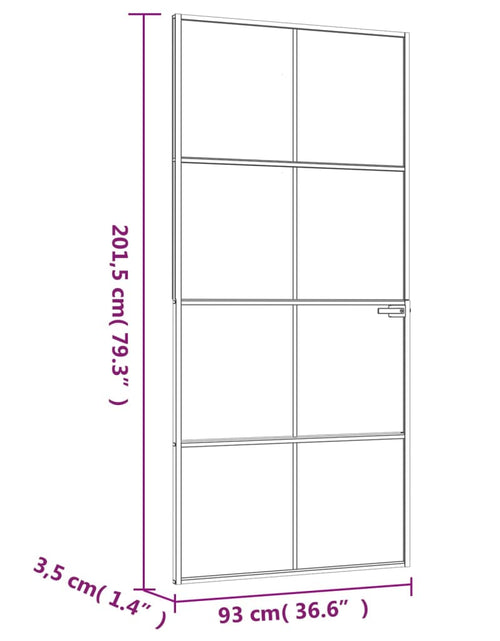 Загрузите изображение в средство просмотра галереи, Ușă de interior alb 93x201,5 cm sticlă securiz. / aluminiu slim
