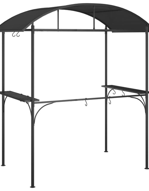 Încărcați imaginea în vizualizatorul Galerie, Foișor grătar cu rafturi laterale, antracit 220x115x230 cm oțel - Lando
