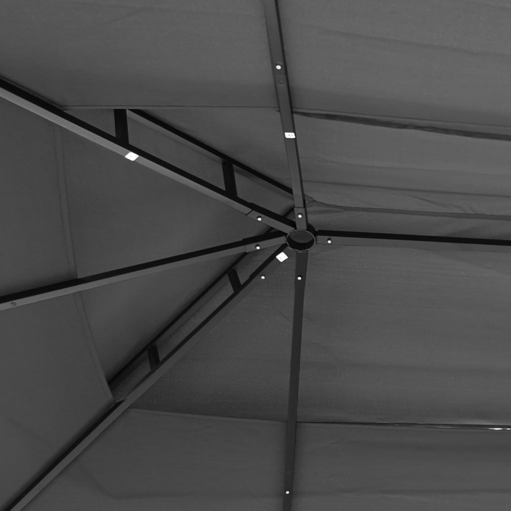 Foișor cu acoperiș, antracit, 400x300x270 cm, oțel - Lando