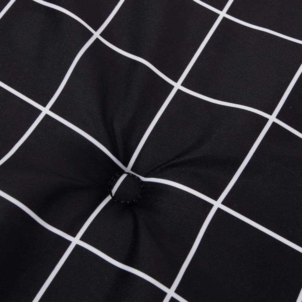 Perne scaun grădină 2 buc negru model carouri 40x40x3 cm textil