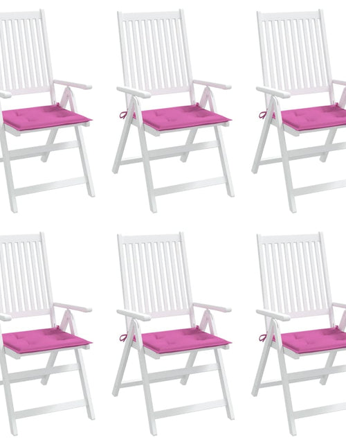 Загрузите изображение в средство просмотра галереи, Perne scaun de grădină, roz, 6 buc., 40x40x3 cm, textil
