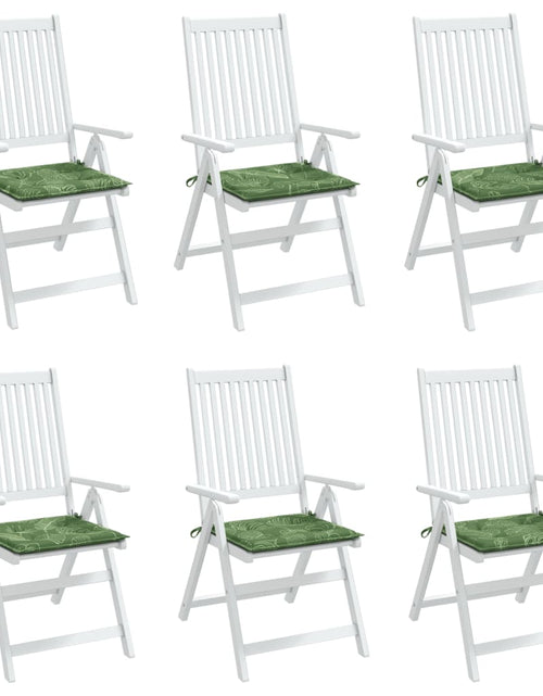 Încărcați imaginea în vizualizatorul Galerie, Perne de scaun, model frunze, 6 buc., 50x50x3 cm, textil
