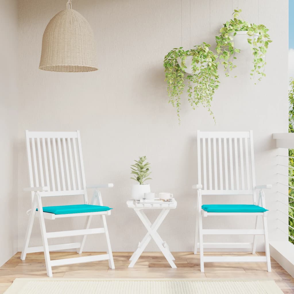 Perne scaun grădină, turcoaz, 2 buc., 50x50x3 cm, textil