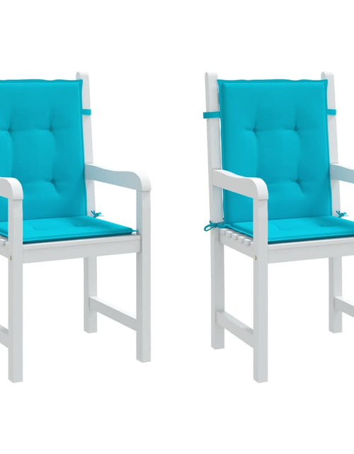 Încărcați imaginea în vizualizatorul Galerie, Perne pentru scaune cu spătar mic, 2 buc., turcoaz, textil
