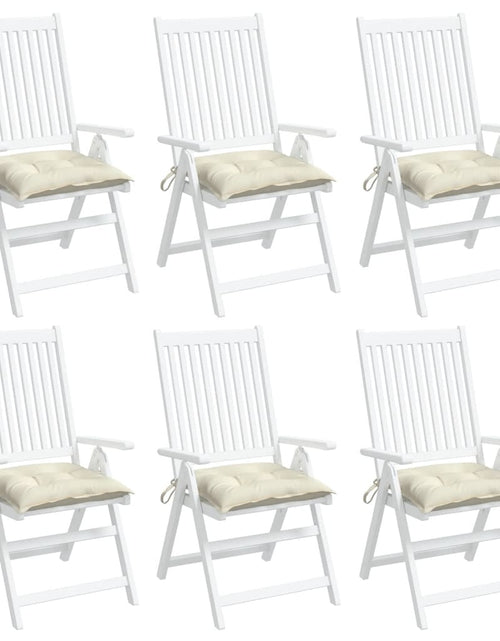 Încărcați imaginea în vizualizatorul Galerie, Perne de scaun, 6 buc., alb crem, 40x40x7 cm, textil oxford
