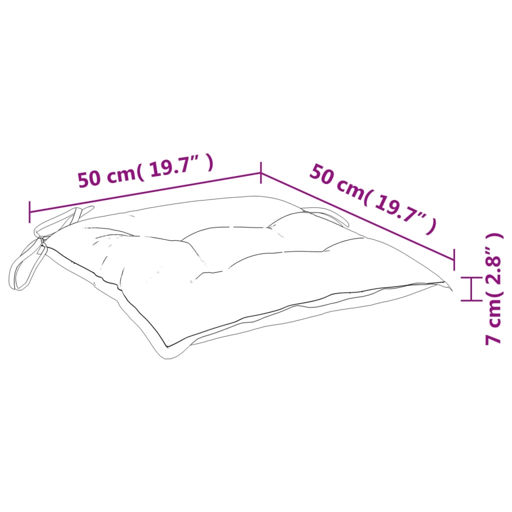 Perne de scaun, 2 buc., gri, 50x50x7 cm, textil oxford